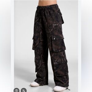YoungLA Black Cargo Track Pants